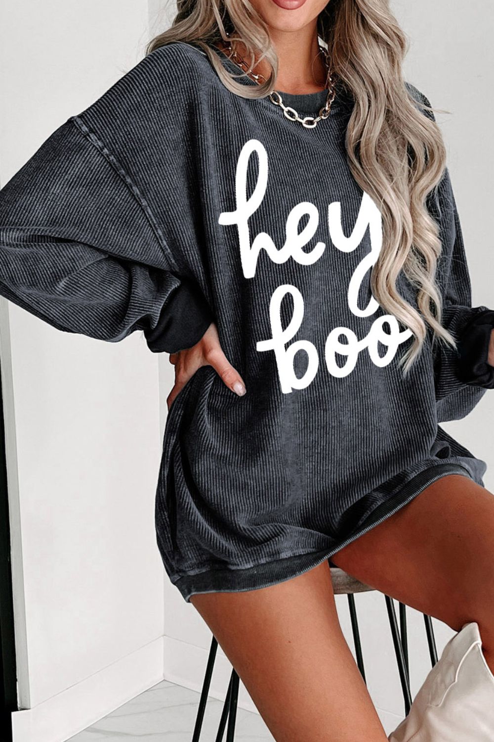 Hey Boo Graphic Sweatshirt