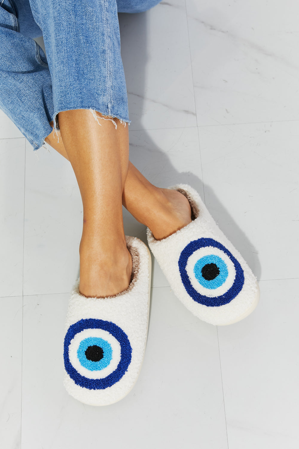 Evil Eye Plush Slippers