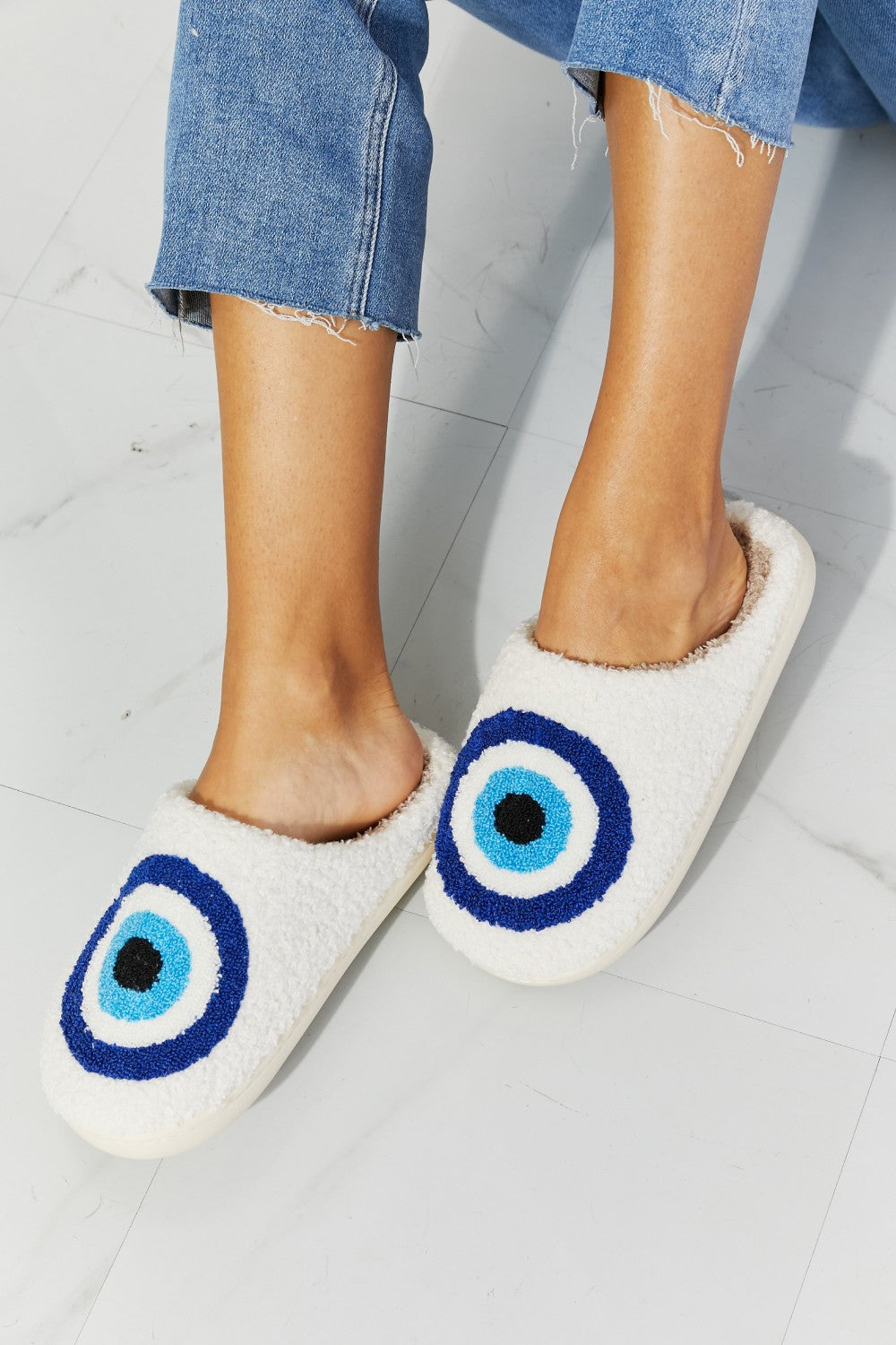 Evil Eye Plush Slippers