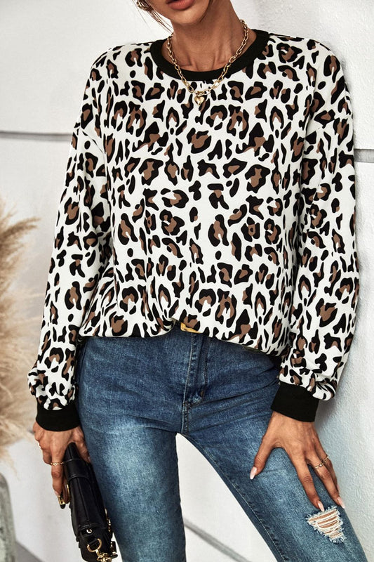 Leopard Round Neck Sweatshirt