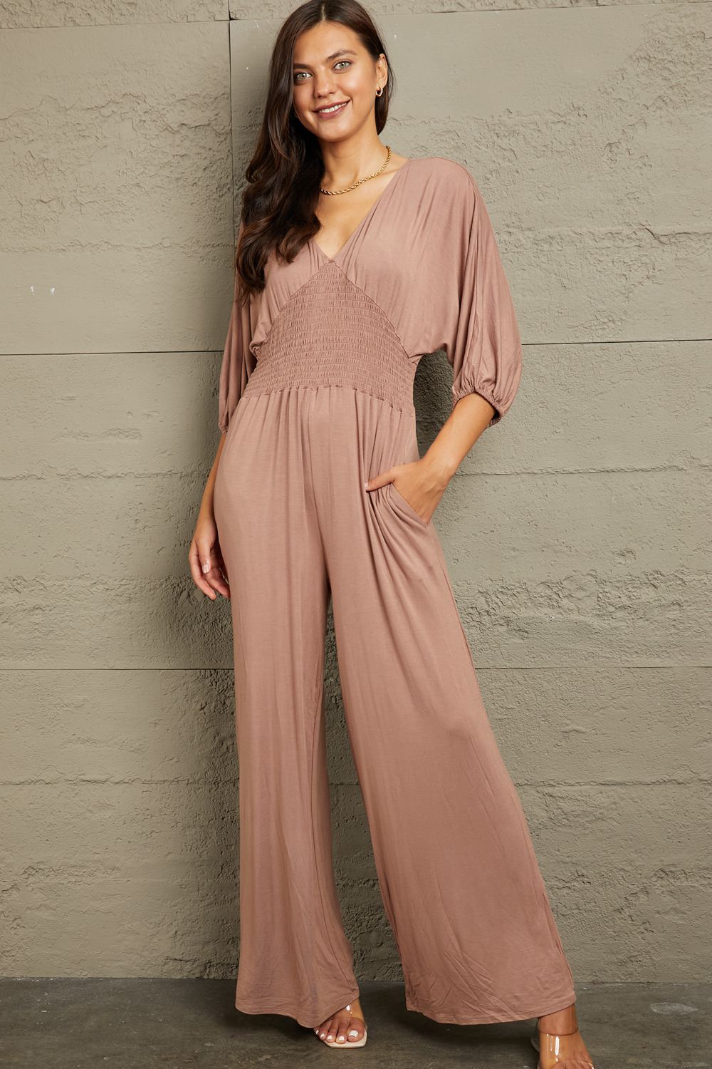 Pasadena Smocking Waist Jumpsuit