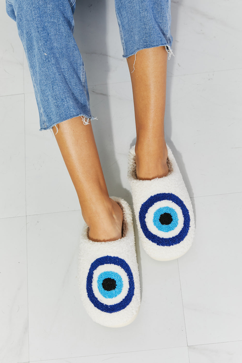 Evil Eye Plush Slippers