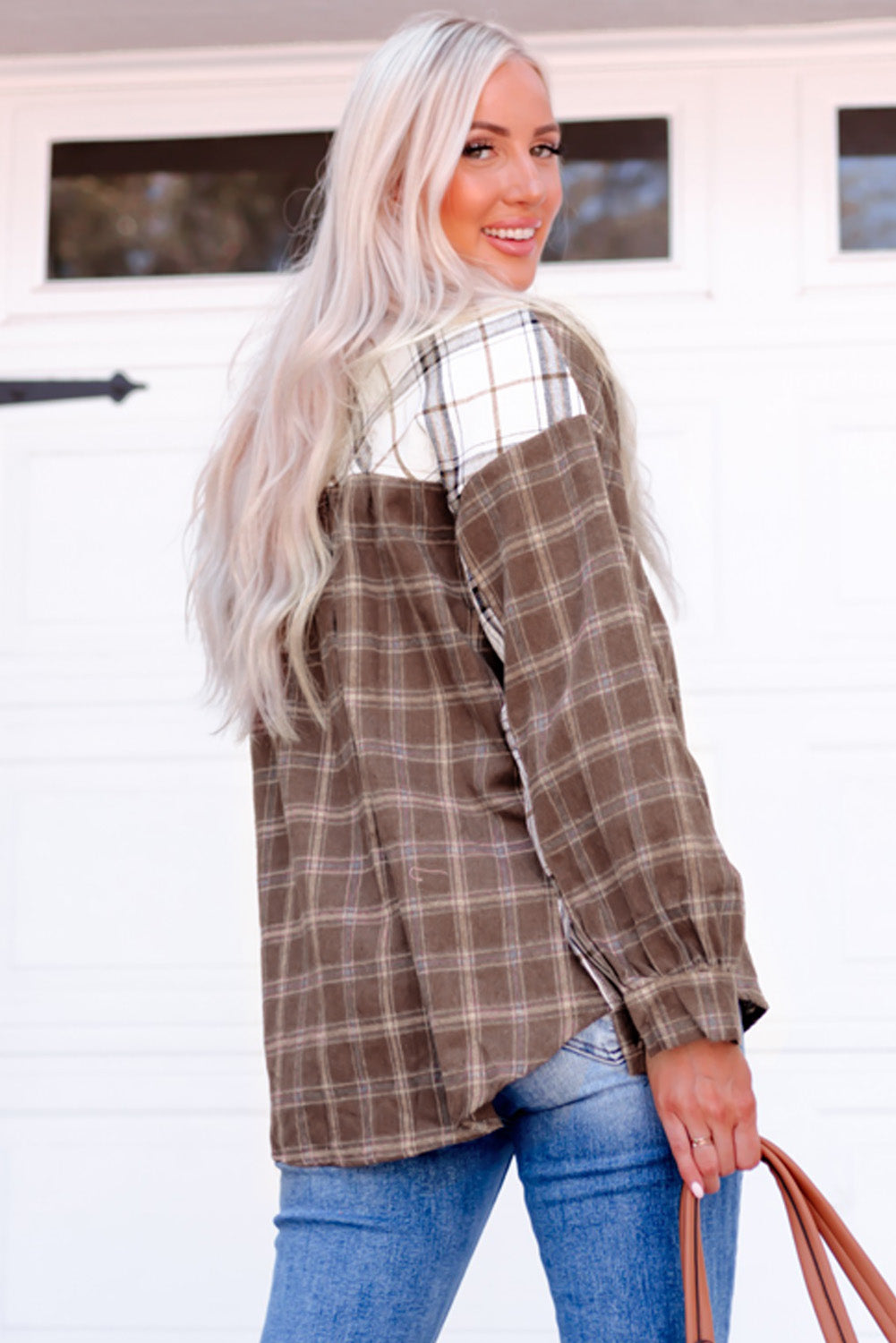 Quinn Plaid Contrast Button Up Shacket