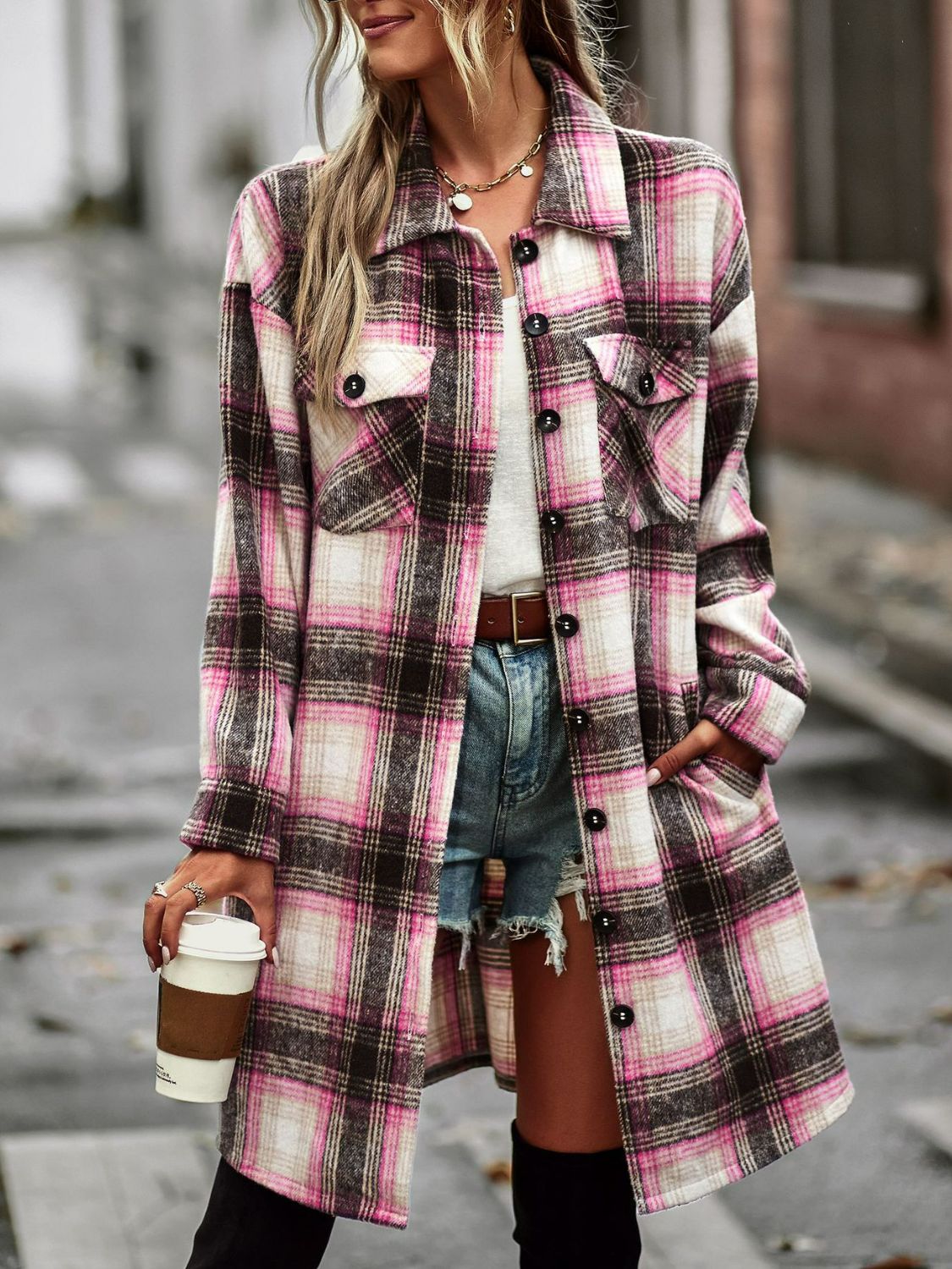 Denver Plaid Longline Shacket